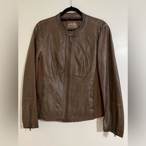 NWT BROWN LEATHER JACKET LARGE
